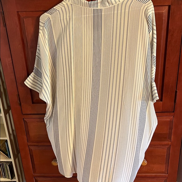 Eileen Fisher Silk Cream and Black Striped Top - Picture 5 of 5